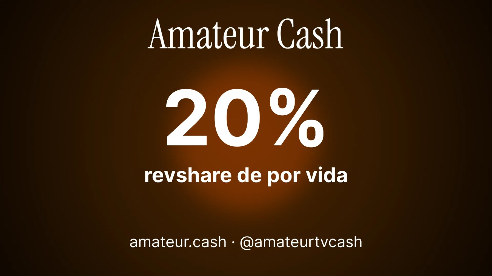 Amateur Cash: 20 % de revshare de por vida
