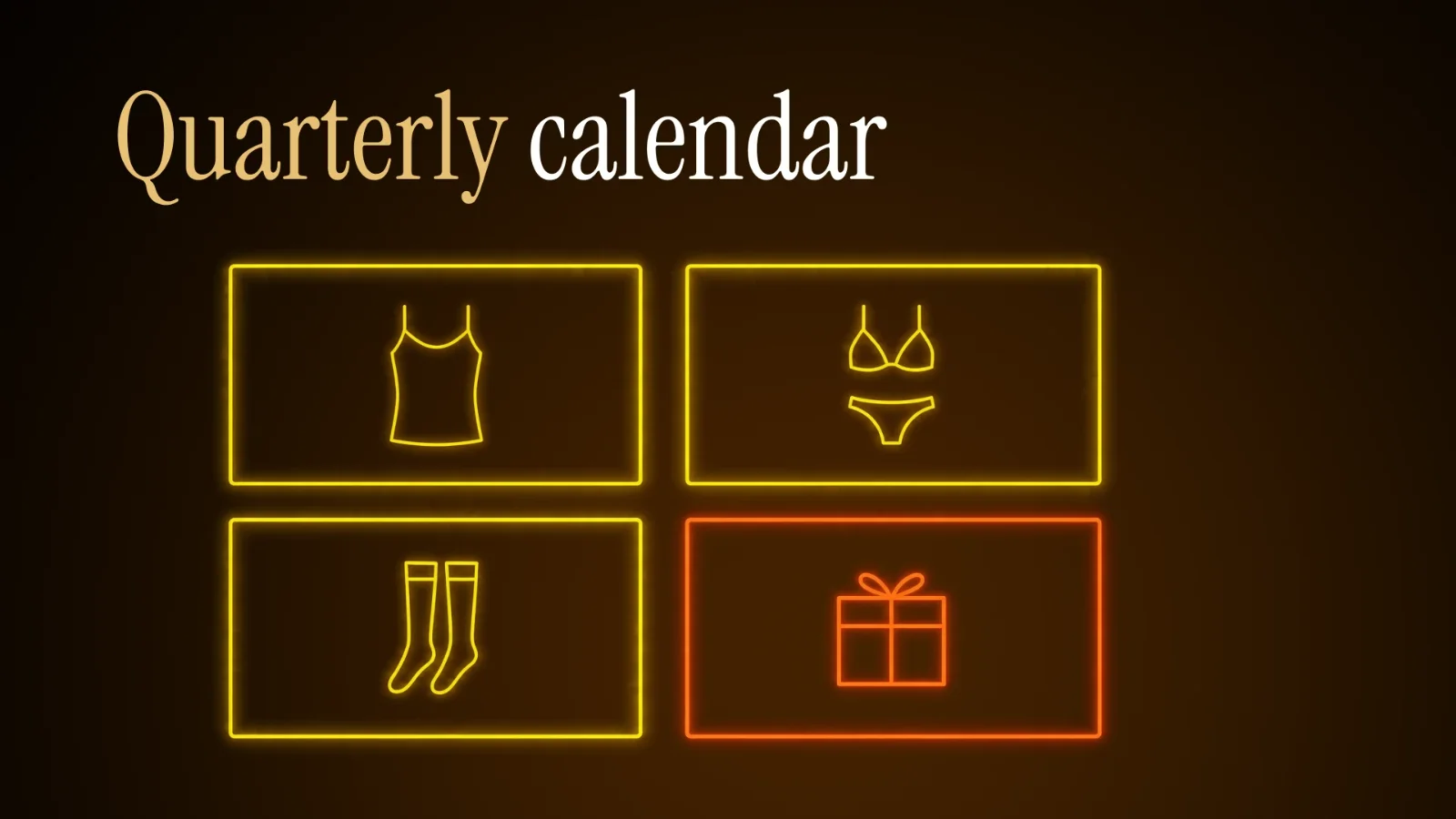 Quarterly calendar with a season icon in each of the four quadrants