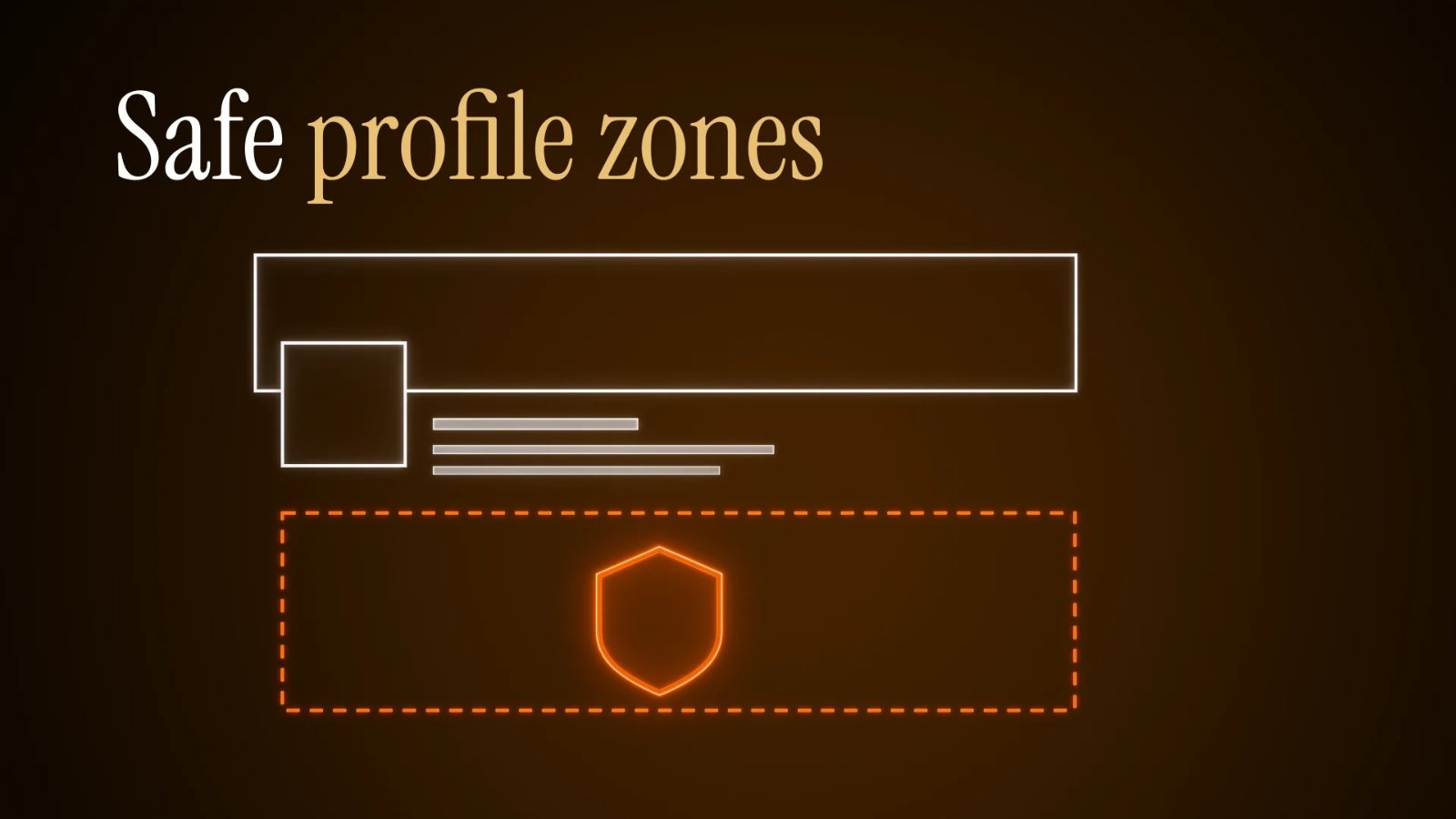 Safe zones of an X profile: avatar, header and bio with no explicit material